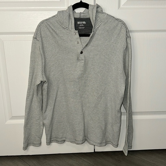 MICHAEL Michael Kors Other - Michael Kors gray pull over hooded sweater with snap buttons